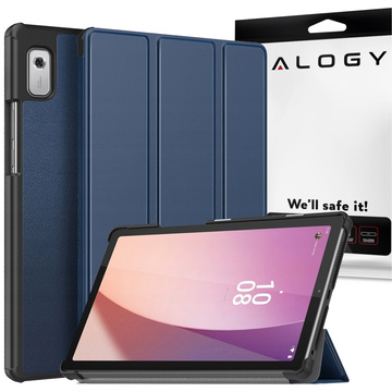 Lenovo Tab M9 2023 9" Tablet-Hülle TB310XU TB310FU Alogy Book Cover Case mit schützendem marineblauem Glas