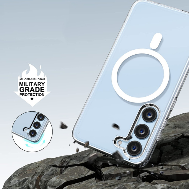 Etui Flexair Hybrid Case do MagSafe do Samsung Galaxy S23 clear obudowa magnes przezroczyste