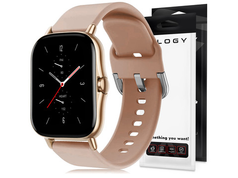 Rubber Universal Sportarmband Alogy Softband für Smartwatch 20mm Beige