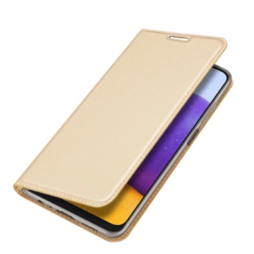 Dux Ducis Skin Pro Holster Cover mit Flip Cover für Samsung Galaxy A22 4G gold