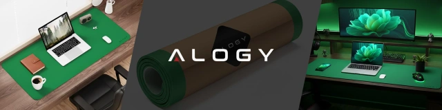 Podkładka na biurko 80×40 cm – antypoślizgowa mata ochronna z eleganckiej ekoskóry PU, pod mysz i klawiaturę, stylowa i trwała – Alogy WorkMat™ Zielona