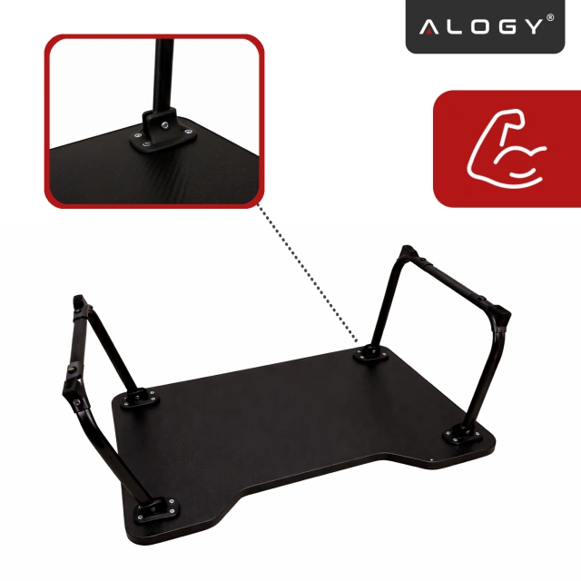 Stolik składany gamingowy 60×40 cm – biurko na laptopa z powierzchnią Carbon, lekki i przenośny, stabilna konstrukcja do domu i grania – Alogy CarbonDesk™ Czarny
