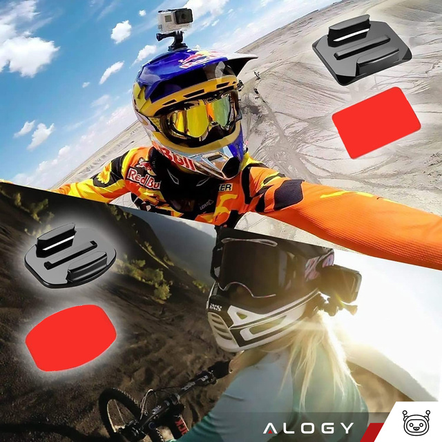 Zestaw akcesoriów montażowych Alogy 20w1 na kask do kamer sportowych GoPro, DJI, Insta360, SJCam, Eken