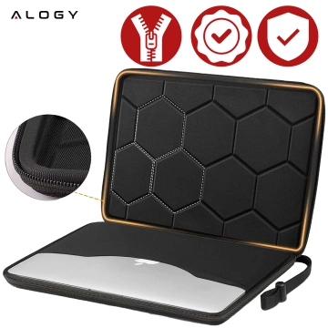 Laptop-Hülle, MacBook Air Pro 13,3 Zoll Alogy Hartschaum-Tasche, Schutzhülle für 13–14 Zoll Laptops, Schwarz
