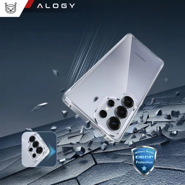 Etui do Samsung Galaxy S25 Ultra obudowa ochronna na telefon Alogy HybridShield™️ Case Przezroczyste + Szkło