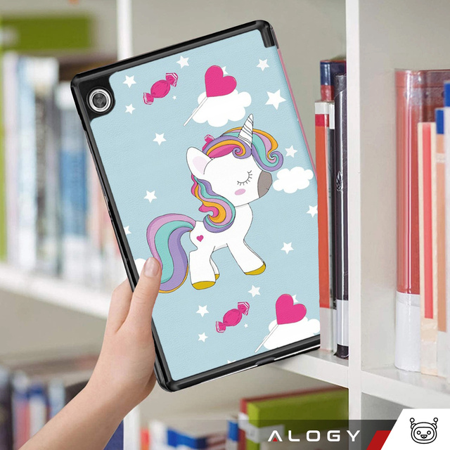 Etui do Samsung Galaxy Tab A11 (X130/X135) / A9 2023 8.7" (X110/X115) obudowa na tablet Case Alogy Book Cover Unicorn Jednorożec niebieskie