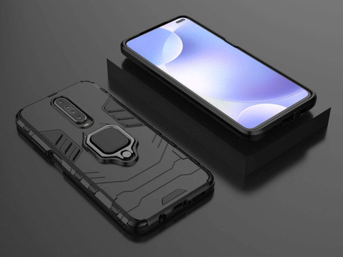 Alogy Stand Ring Armor Hülle für Xiaomi Poco X2 schwarzes Glas