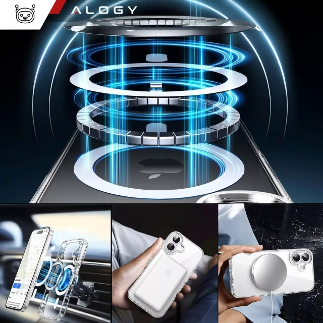Etui do Apple iPhone 16 Plus obudowa Alogy Anti-Shock Hybrid Case do MagSafe + szkło hartowane