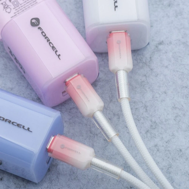 Kabel USB-C – USB-C 100W Forcell F-Energy Gradient 1 m C357 biały