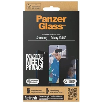 Gehärtetes Glas für Samsung Galaxy A35 5G PanzerGlass Ultra-Wide Fit Privacy EasyAligner