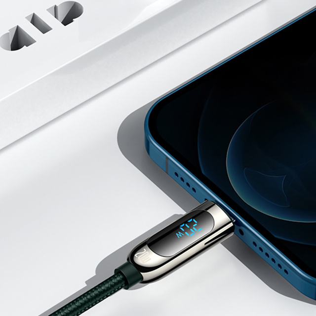 Kabel 1m Baseus USB-C Type C do Lightning Display PD 20W do iPhone Zielony
