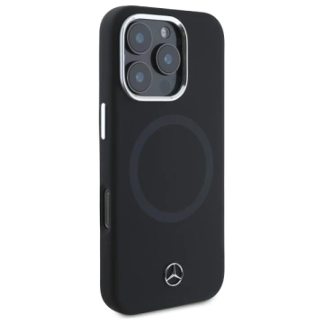Etui Mercedes do iPhone 16 Pro Max 6.9" Hardcase Silicone Tonal Logo MagSafe Czarny