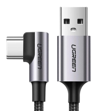 Kabel USB-A – USB-C 3A 3m Ugreen US284 70255 Kątowy Szary