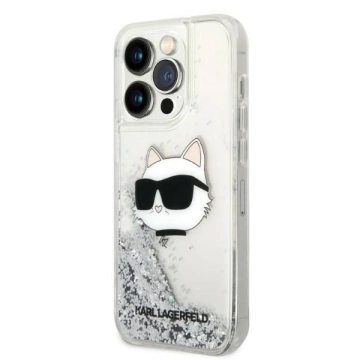 Etui Karl Lagerfeld KLHCP14XLNCHCS für iPhone 14 Pro Max 6,7" Hardcase Glitter Choupette Head srebrny/silver