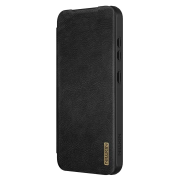 Hülle für Samsung Galaxy S25 Nillkin Qin Pro Schwarz mit Flip