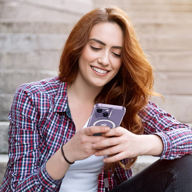 Etui do MagSafe Ultra Slim Mag Alogy do Qi do Apple iPhone 14 Plus Przezroczyste + Ładowarka Qi