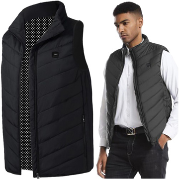 Beheizte Weste Damen Herren ärmellose Jacke USB gesteppt beheizt elektrisch Winter Unisex Größe XL Schwarz