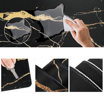 Schreibtischunterlage für Maus und Tastatur. Rutschfeste Gaming-Schutzmatte XXL 90 x 40 Alogy Marble schwarz