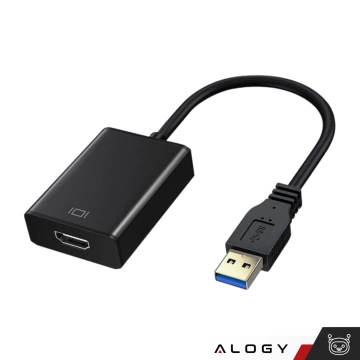USB 3.0 zu HDMI Alogy Adapter Full HD 1080P 60HZ Hub Konverter Schwarz