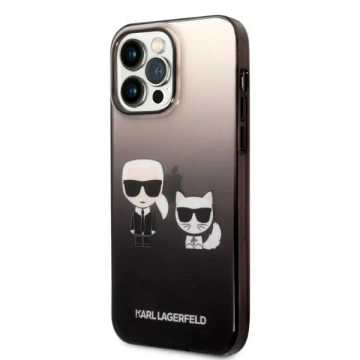 Etui ochronne na telefon Karl Lagerfeld KLHCP14LTGKCK do Apple iPhone 14 Pro 6,1" hardcase czarny/black Gradient Ikonik Karl & Choupette
