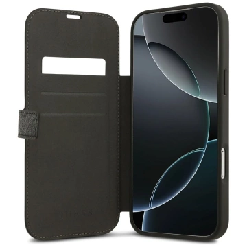 Etui Guess Book 4G Metal Logo do iPhone 17 Pro Max Czarny