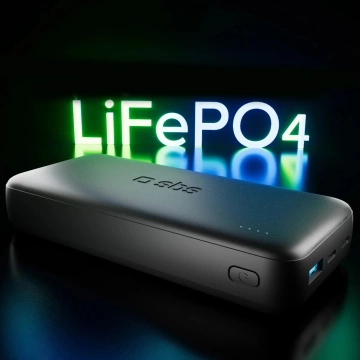 Powerbank SBS Infinity 20000mAh 10W LiFePO₄ USB-C USB-A Czarny