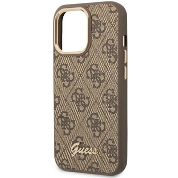 Etui Guess GUHCP14LHG4SHW für Apple iPhone 14 Pro 6,1" brązowy/brown Hard Case 4G Vintage Gold Logo