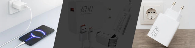 Ładowarka sieciowa Xiaomi oryginalna USB-A Szybkie Ładowanie QC3.0 3A 67W + Kabel USB do USB-C 120W 1M