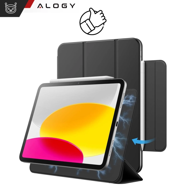 Etui magnetyczne 360 do Apple iPad 10 10.9” 2022 / iPad 11 A16 11” 2025 Alogy Magnetic 360 Case obudowa ochronna na tablet Czarne