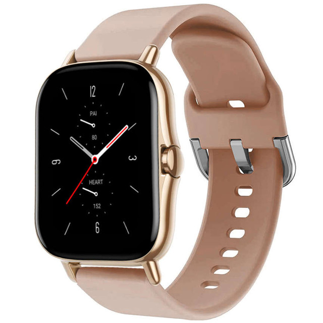 Rubber Universal Sportarmband Alogy Softband für Smartwatch 20mm Beige