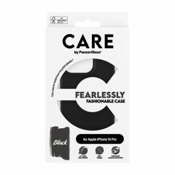 Etui do iPhone 15 Pro CARE von PanzerGlass Furchtlos modisches Schwarz