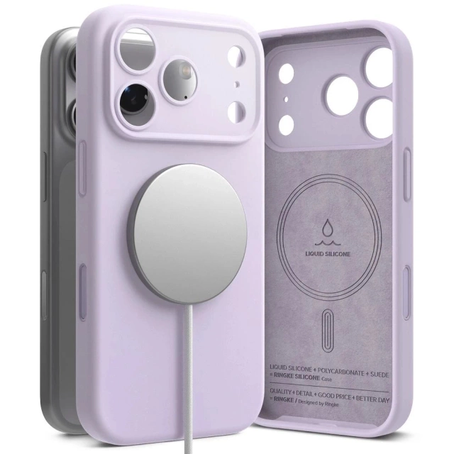 Etui do iPhone 17 Pro Ringke Silicone Magnetic MagSafe Fioletowe