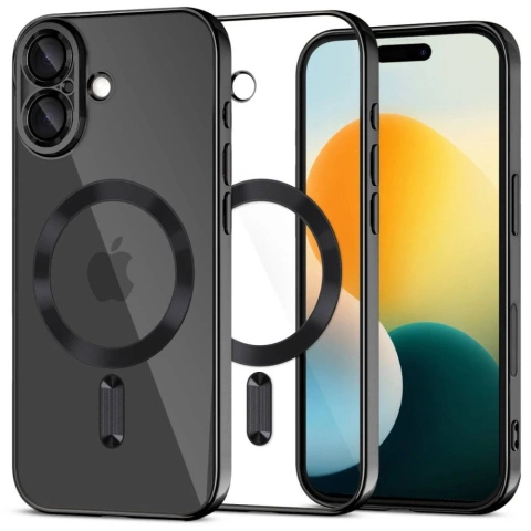 Etui do iPhone 17 Tech-Protect MagFlex MagSafe Przezroczysto-Czarne