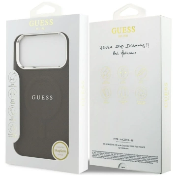 Etui Guess Classic Logo MagSafe na iPhone 17 Pro Max - Brązowe