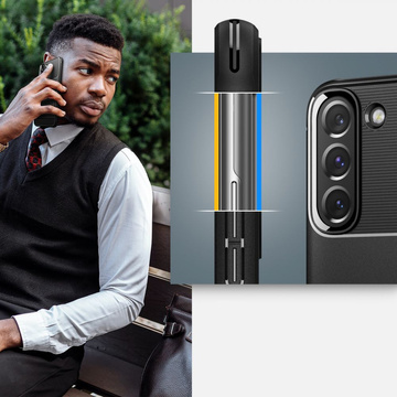 Hülle für Samsung Galaxy S22 Hülle Spigen Rugged Armor Matte Black Glass