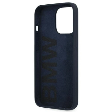 BMW BMHCP13XSTRONG Handyhülle für Apple iPhone 13 Pro Max 6.7" Marineblau/Navy Hardcase Silikon Signatur