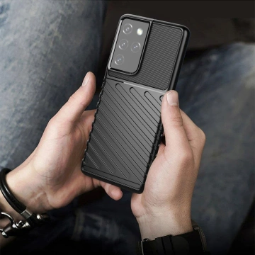 Protective Thunder Case für Samsung Galaxy S23 Ultra Silikon-Rüstungshülle Schwarz