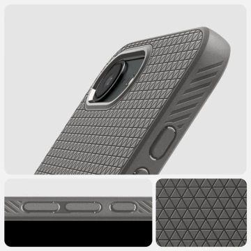 Spigen Liquid Air Hülle für iPhone 16E Marble Gray TPU mit Air Cushion