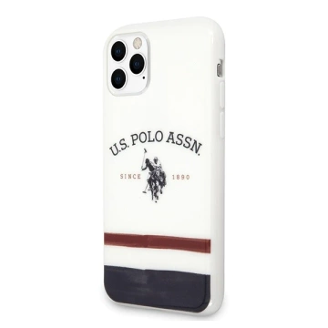 US Polo USHCN65PCSTRB Handyhülle für Apple iPhone 11 Pro Max weiß/weiß Tricolor Pattern Collection
