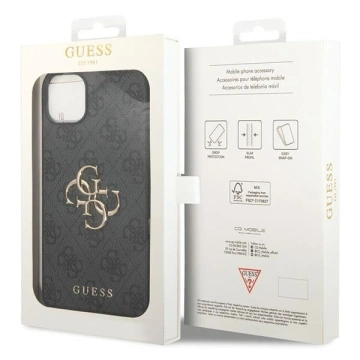 Etui Guess GUHCP15M4GMGGR für iPhone 15 Plus 6,7" Hardcase 4G Big Metal Logo schwarz/grau