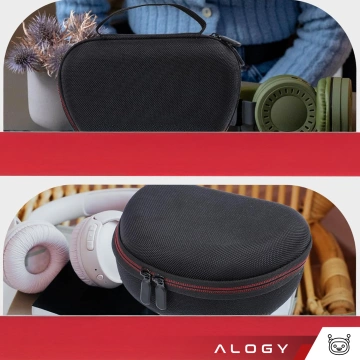 Etui ochronne na słuchawki do JBL Tune 600/510/500/460/450 Alogy Hard Case obudowa ochronna na zamek Czarne