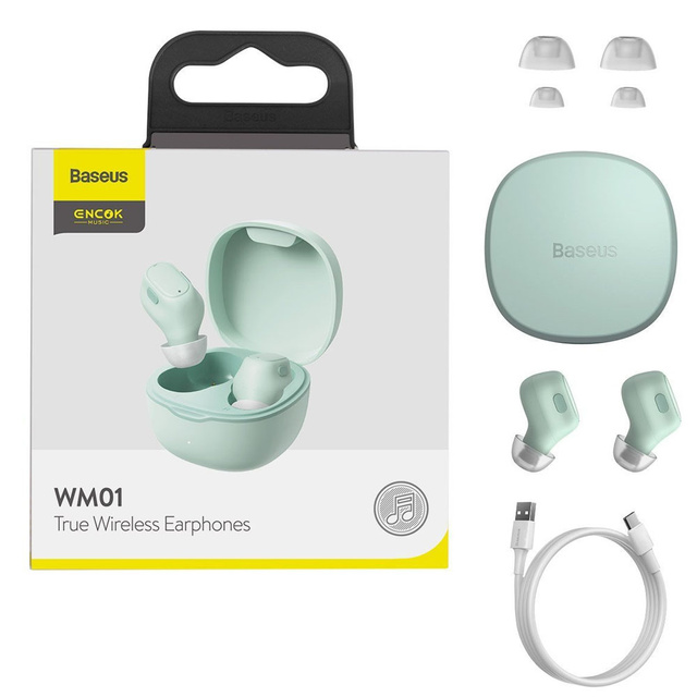 Słuchawki bezprzewodowe TWS Baseus Encok WM01 Zielone