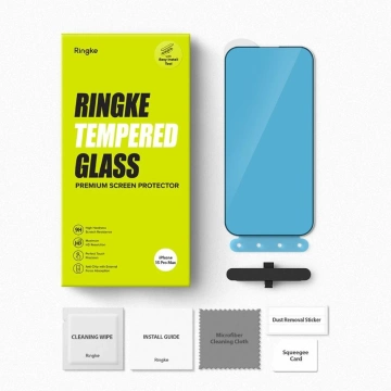 Ringke TG gehärtetes Glas für iPhone 15 Pro Max Schwarz