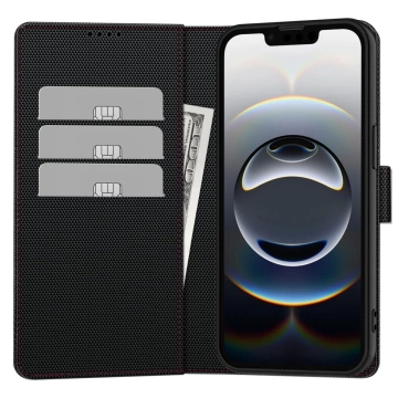 iPhone 16e Tech-Protect Wallet RS Hülle Schwarz Roter Rand