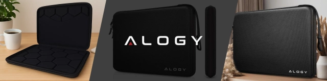 Torba na laptopa do MacBooka Air Pro 15" 16" Alogy ShieldCase Hard Foam Bag etui ochronne teczka 15-16" Czarna