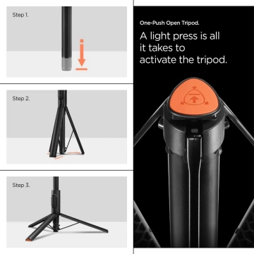 Spigen S541W Stativ Selfie Stick 146 cm mit Bluetooth Fernbedienung