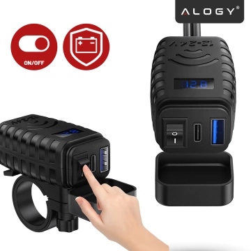Alogy Plug Extender Steckdosenverteiler Splitteradapter Verlängerungskabel mit Qi-Induktionsladegerät 4x EU-Stecker 4x USB 2x USB-C Schwarz