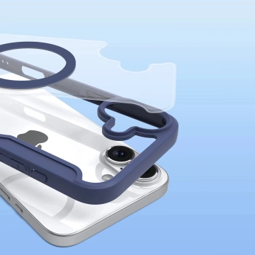 iPhone 16 Dux Ducis Skin X Pro MagSafe Hülle Flip Blau