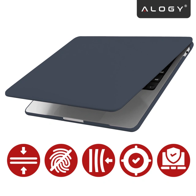 Etui do Apple MacBook Air 13 / 13.3" 2018–2021 (M1 A2337/A2179/A1932) – elastyczna, matowa obudowa ochronna, lekka i odporna – Alogy AirGuard™ Granatowy