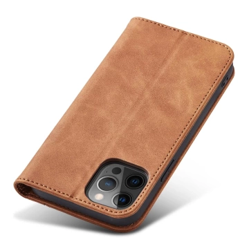 Magnet Fancy Case Case für iPhone 12 Pro Max Tasche Brieftasche Kartenhalter Braun